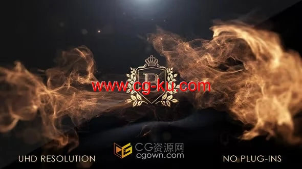 AE模板-奢华金色粒子流散景动画演绎大气光泽LOGO片头的图片1