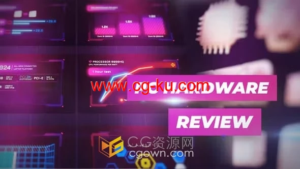 3D模型PC电脑硬件评测介绍数据展示动画视频-AE模板的图片1