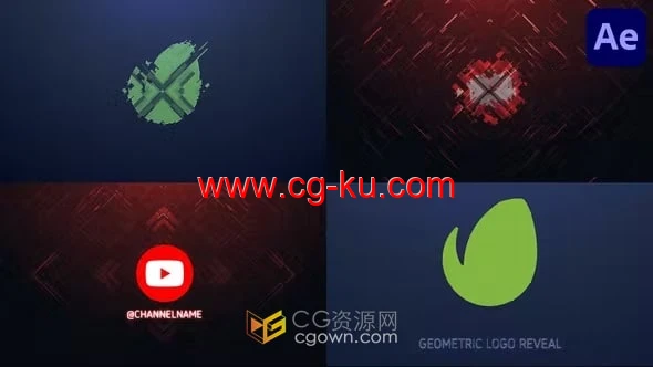 抽象几何故障特效演绎LOGO动画视频-AE模板的图片1