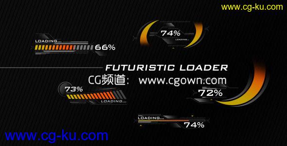 5种未来加载进度屏幕Videohive Futuristic Loading Screen AE模板的图片1