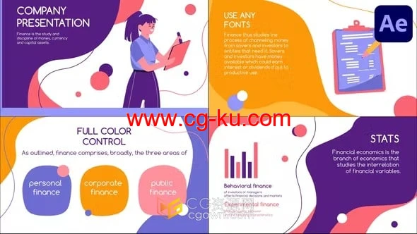 彩色动画活力场景展示商业理念技术图表新产品公司介绍-AE模板的图片1