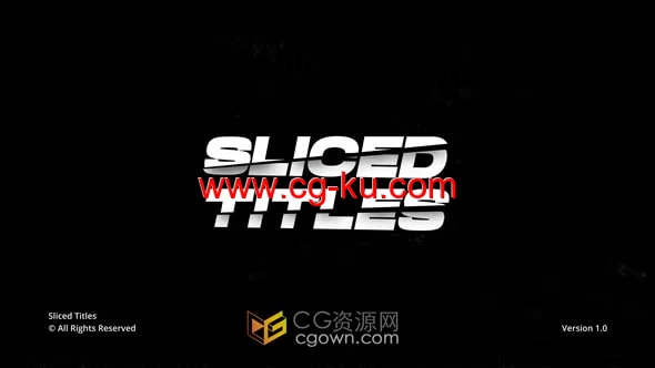 简单黑白切片标题切割文字动画效果-AE模板的图片1