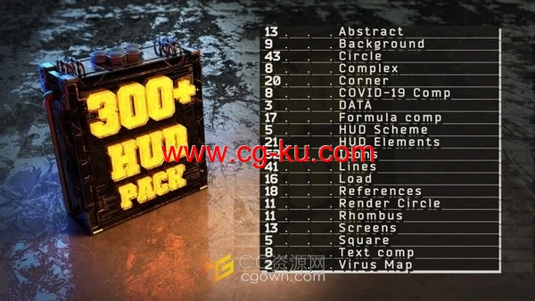 300 HUD Element Pack AE模板高科技感界面图形动画元素 300 HUD Element Pack AE模板高科技感界面图形动画元素的图片1