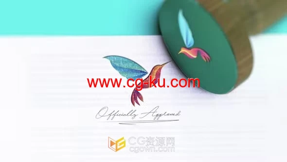 3D动画印章LOGO盖章效果视频片头-AE模板的图片1
