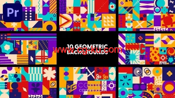 10组卡通几何图形动态背景视频素材4K分辨率-PR模板的图片1