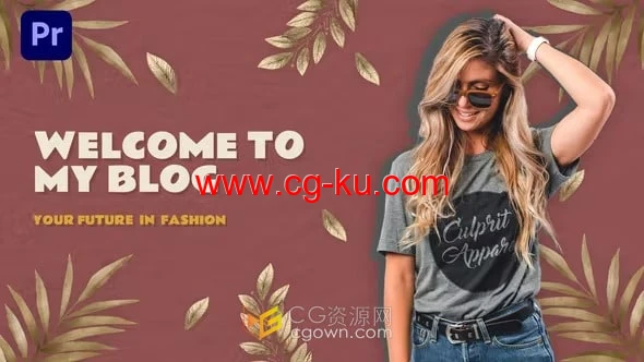 社交媒体女博主介绍视频动画-PR模板下载的图片1