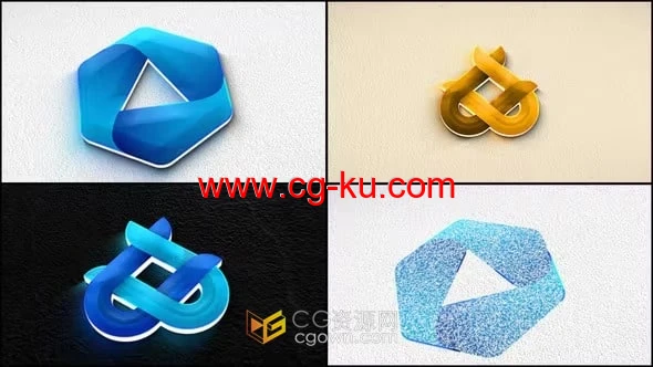 噪点纹理质感3D动画挤压片头视频-AE模板的图片1