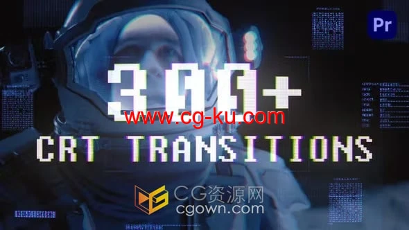 CRT Transitions 300 PR转场模板画面损坏干扰故障视频过渡预设的图片1