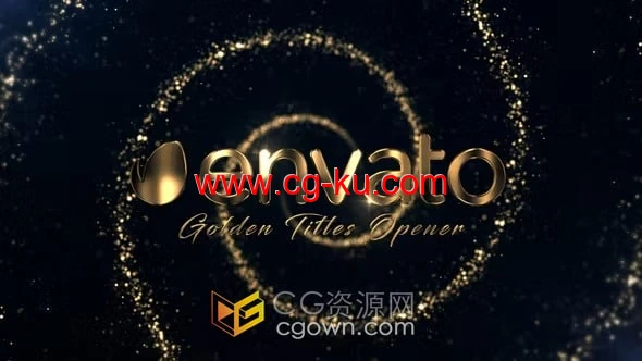 金色宣传文字标题动画旋转粒子特效背景-AE模板的图片1