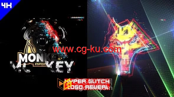 Hyper Glitch高科技信息化像素故障LOGO动画视频-AE模板的图片1