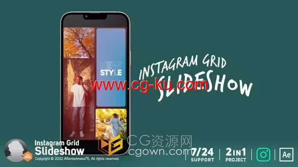 网格排版照片动画幻灯片短视频AE模板的图片1