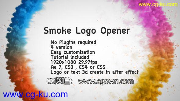 烟效果标志演绎片头Videohive Smoke Logo Opener AE模板的图片1