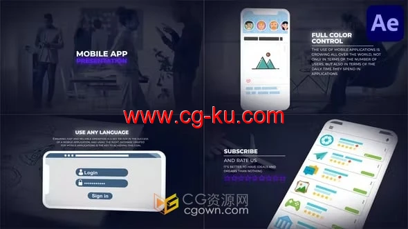 Mobile App Presentation移动应用程序演示宣传视频-AE模板的图片1