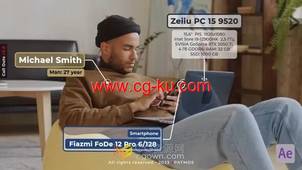 箭头标注脚注信息图表线条指针视频呼出标题-AE模板的图片1