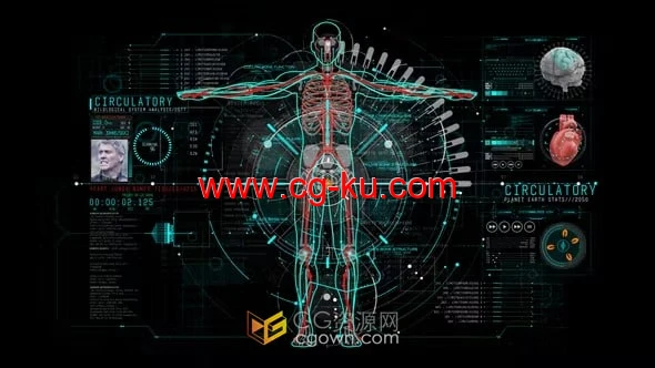医学医疗科技HUD信息图特效动画效果-AE模板下载的图片1