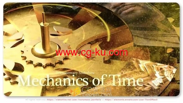齿轮水墨双重影历史幻灯片纪录片视频动画-AE模板的图片1