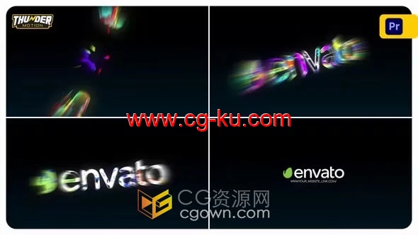 五颜六色光线LOGO动画视频片头-PR模板下载的图片1