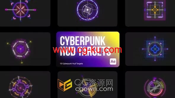 10组设计目标识别HUD界面UI设计动画效果-AE模板的图片1