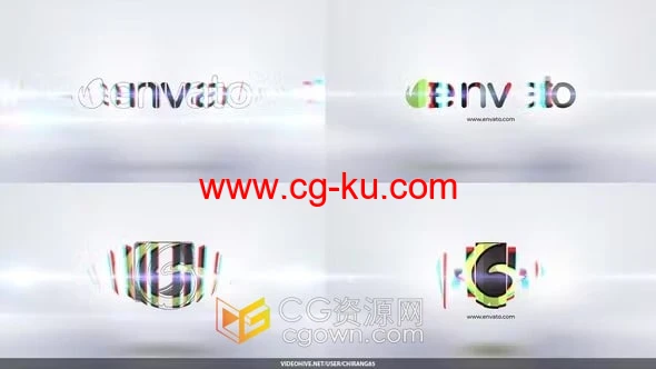 明亮切片汇聚成LOGO动画视频片头-AE模板的图片1