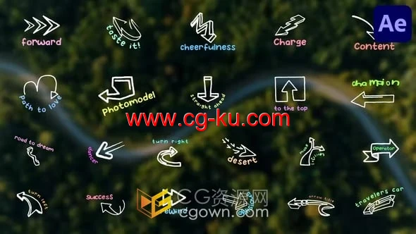 20种带有箭头动画效果文字标题设计AE模板的图片1