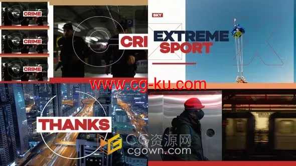 体育运动宣传片动感开场视频片头-AE模板的图片1
