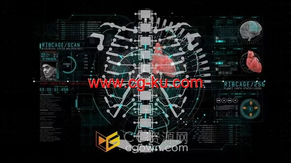 HUD动画医疗信息展示高科技UI界面动画视频-AE模板的图片1