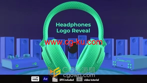 耳机音箱场景动画开场视频片头LOGO演绎-AE模板的图片1