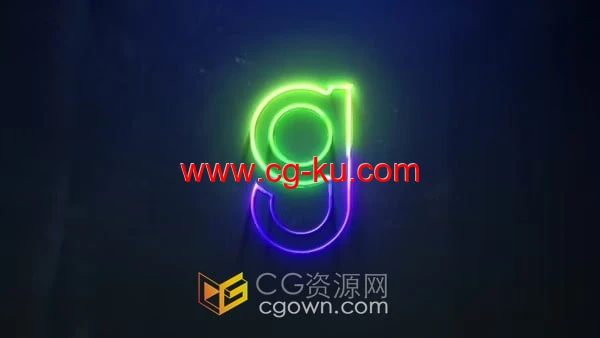 霓虹灯发光LOGO动画演绎视频片头AE模板的图片1