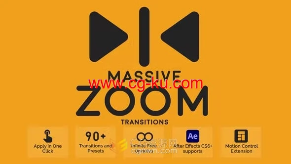 Massive Zoom Transitions AE脚本预设包90种缩放效果转场的图片1