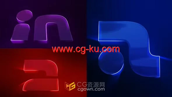 扫边发光演绎LOGO动画视频片头AE模板的图片1