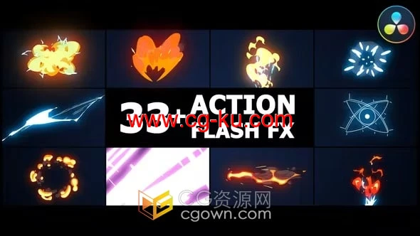 DaVinci Resolve模板Flash FX 33种动态卡通特效元素动画的图片1