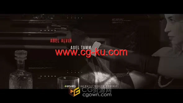 电影片名视频标题屏幕演职员表电影预告片开场白-AE模板的图片1