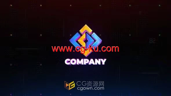 PR标志模板-赛博朋克元素计算机网络科技企业故障LOGO动画的图片1