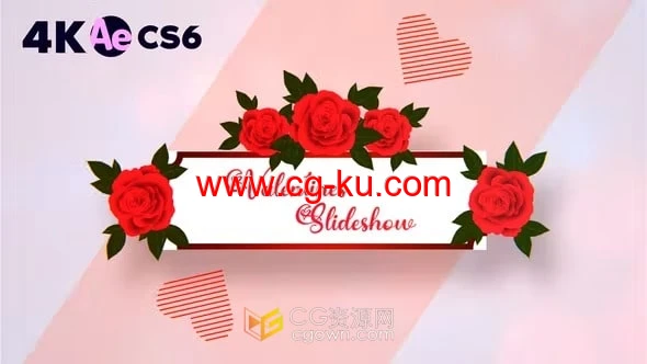 花瓣浪漫情侣相册甜蜜爱人婚礼照片视频-AE模板的图片1