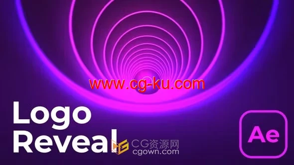 抽象霓虹灯频闪灯光光线变形LOGO演绎动画-AE模板的图片1