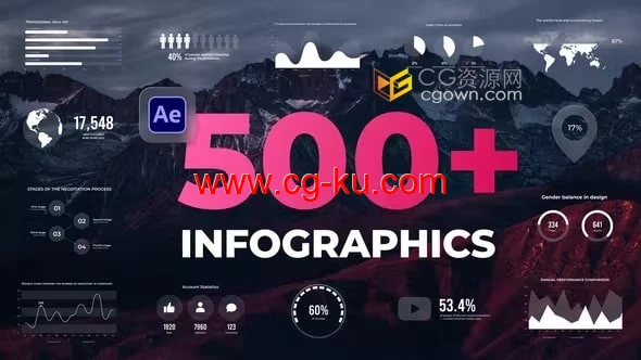 Infographics 500种信息图表动画AE模板下载的图片1