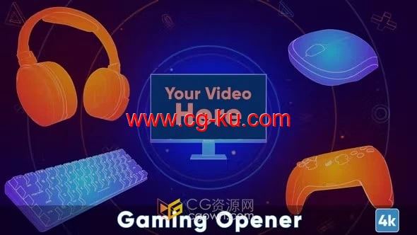 3d抽象多彩电子竞技开场白游戏片头-AE视频模板的图片1