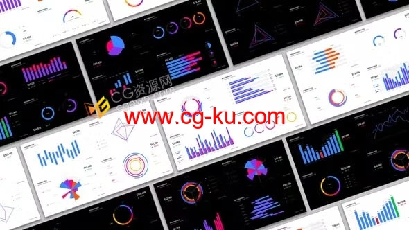 22个图形18个饼图信息图表设计动画效果AE模板的图片1