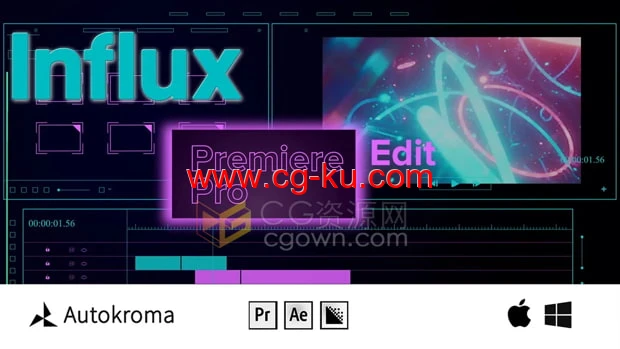 Autokroma Influx v1.2.2插件支持AE/AU/PR导入更多视频原生格式的图片1