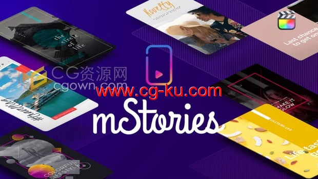 第一套mStories FCPX插件50个社交媒体海报宣传短视频与20个动画元素的图片1