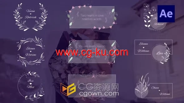 18个婚礼标题Wedding Titles-AE模板下载的图片1