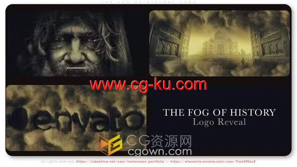 历史迷雾标志动画悲伤介绍纪录片开场白-AE模板的图片1