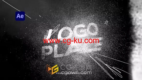 动态grunge画笔涂鸦扭曲和笔触标志动画-AE模板的图片1