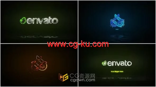 AE模板-霓虹灯标志动画Neon Logo Reveal的图片1