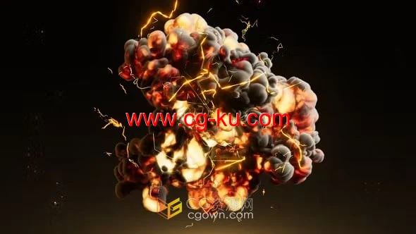 瓦解爆炸浓烟消散LOGO显现标志动画-AE模板的图片1