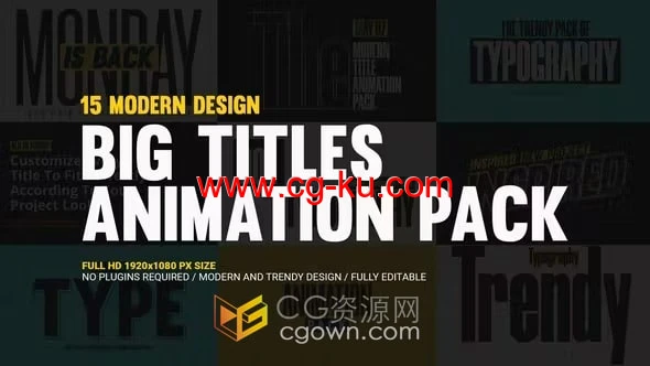 AE模板-15个大标题动画Big Titles Animation Pack的图片1