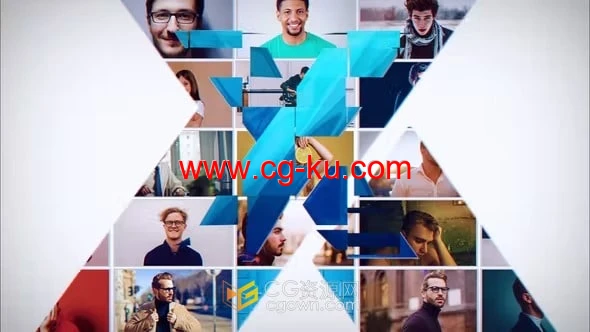 照片墙动画遮罩LOGO演绎视频片头AE模板的图片1