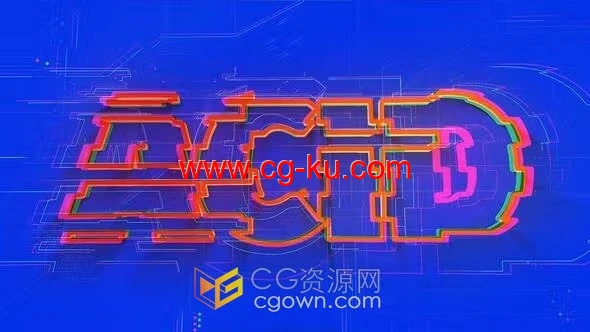 高科技故障动画LOGO演绎视频片头-AE模板的图片1