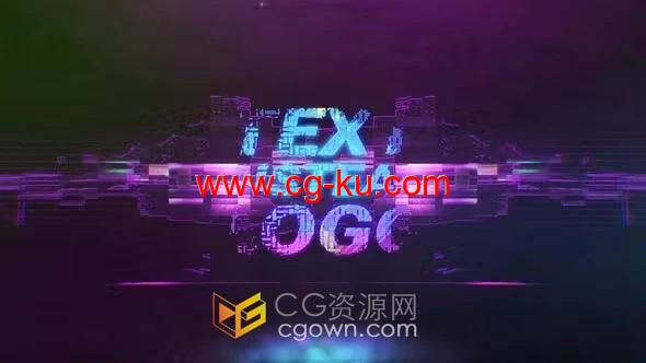 故障和扭曲效果动态动画冲击波效果技术LOGO-AE模板的图片1