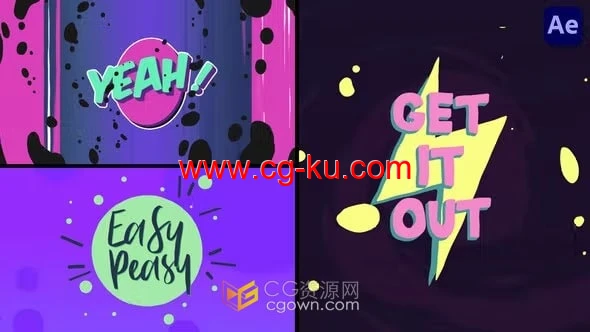 多彩泡泡效果卡通标志文字动画-AE模板的图片1